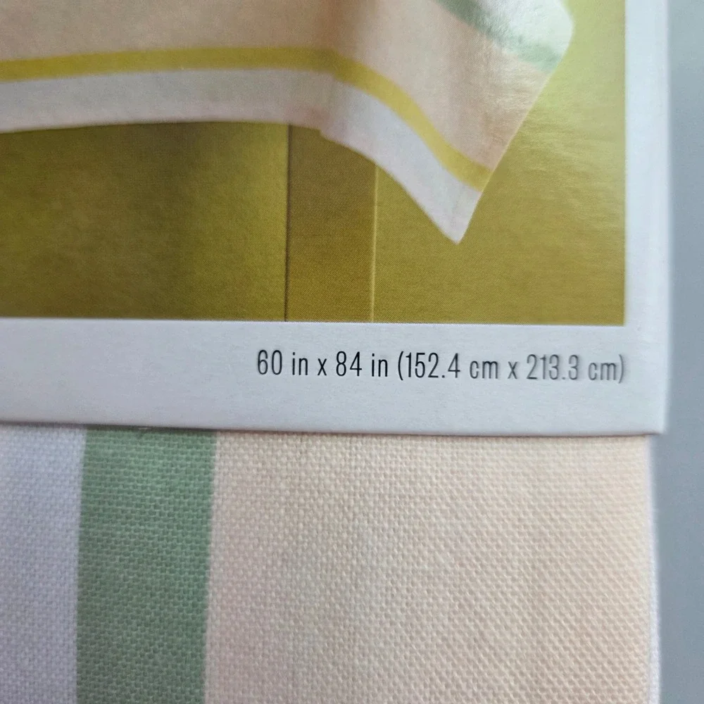 Room Essentials Rectangular Tablecloth 60x84 Cotton Pastel Stripe‎ Seats 6-8 NEW